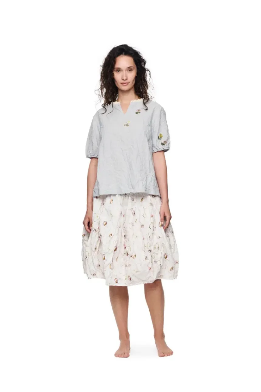 Ewa i Walla Rock VIBEKE 22261 mit zartem Flower Print (original) - reine Knitterbaumwolle