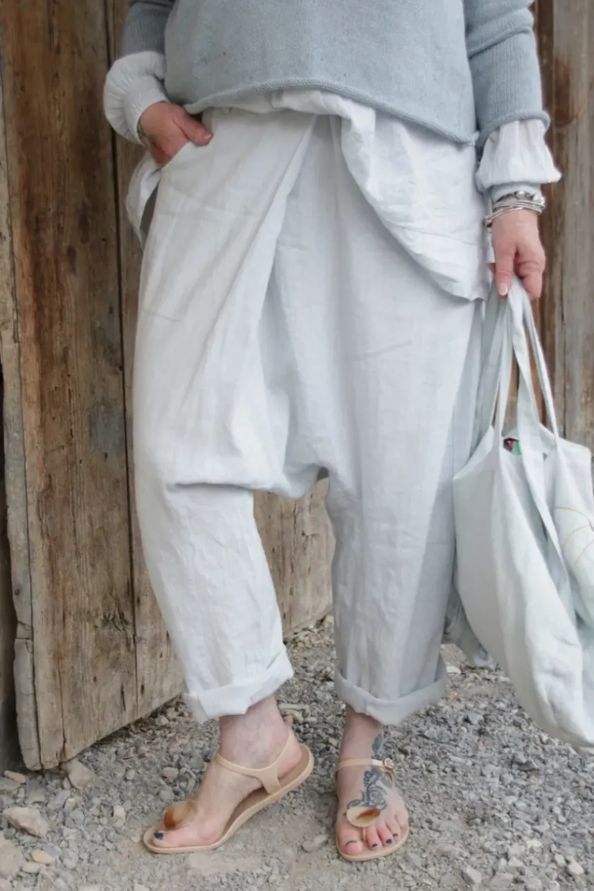 Ewa i Walla Sarouel-Hose 11409 MAJVI in pastellblau (ice blue) - softes Leinen