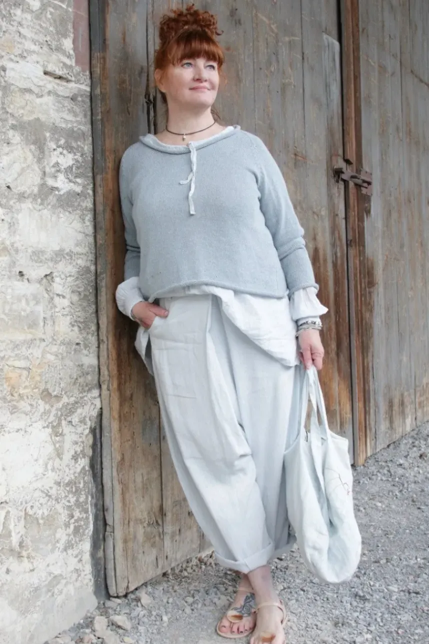 Ewa i Walla Sarouel-Hose 11409 MAJVI in pastellblau (ice blue) - softes Leinen