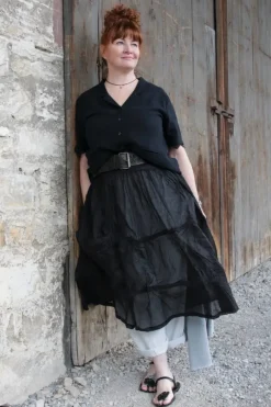 Ewa i Walla Sarouel-Hose 11409 MAJVI in pastellblau (ice blue) - softes Leinen