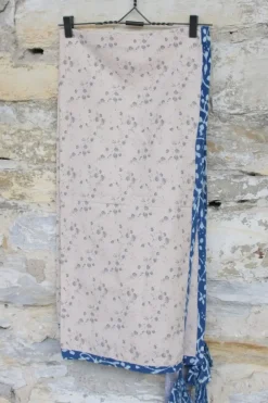 Ewa i Walla Schal 77493 in creme mit Flowerprint - kuscheliger Flanell aus reiner Baumwolle