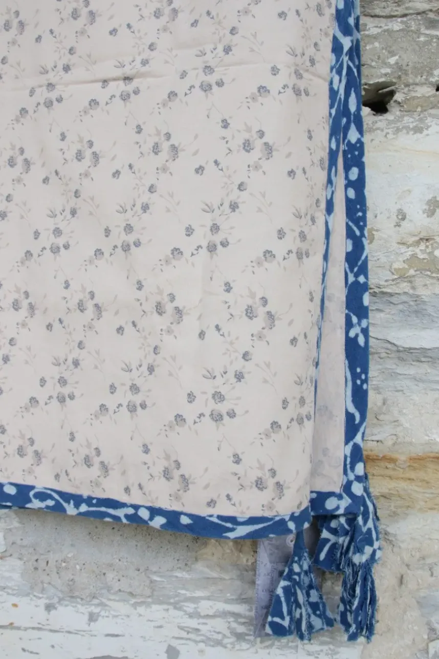 Ewa i Walla Schal 77493 in creme mit Flowerprint - kuscheliger Flanell aus reiner Baumwolle