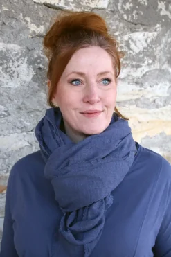 Ewa i Walla Schal JUDY 77610 in blau (blue) - zarte Gaze aus reiner Baumwolle