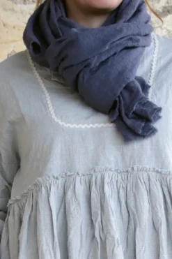 Ewa i Walla Schal JUDY 77610 in blau (blue) - zarte Gaze aus reiner Baumwolle