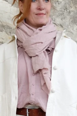 Ewa i Walla Schal JUDY 77610 in rose (pale mauve) - zarte Gaze aus reiner Baumwolle