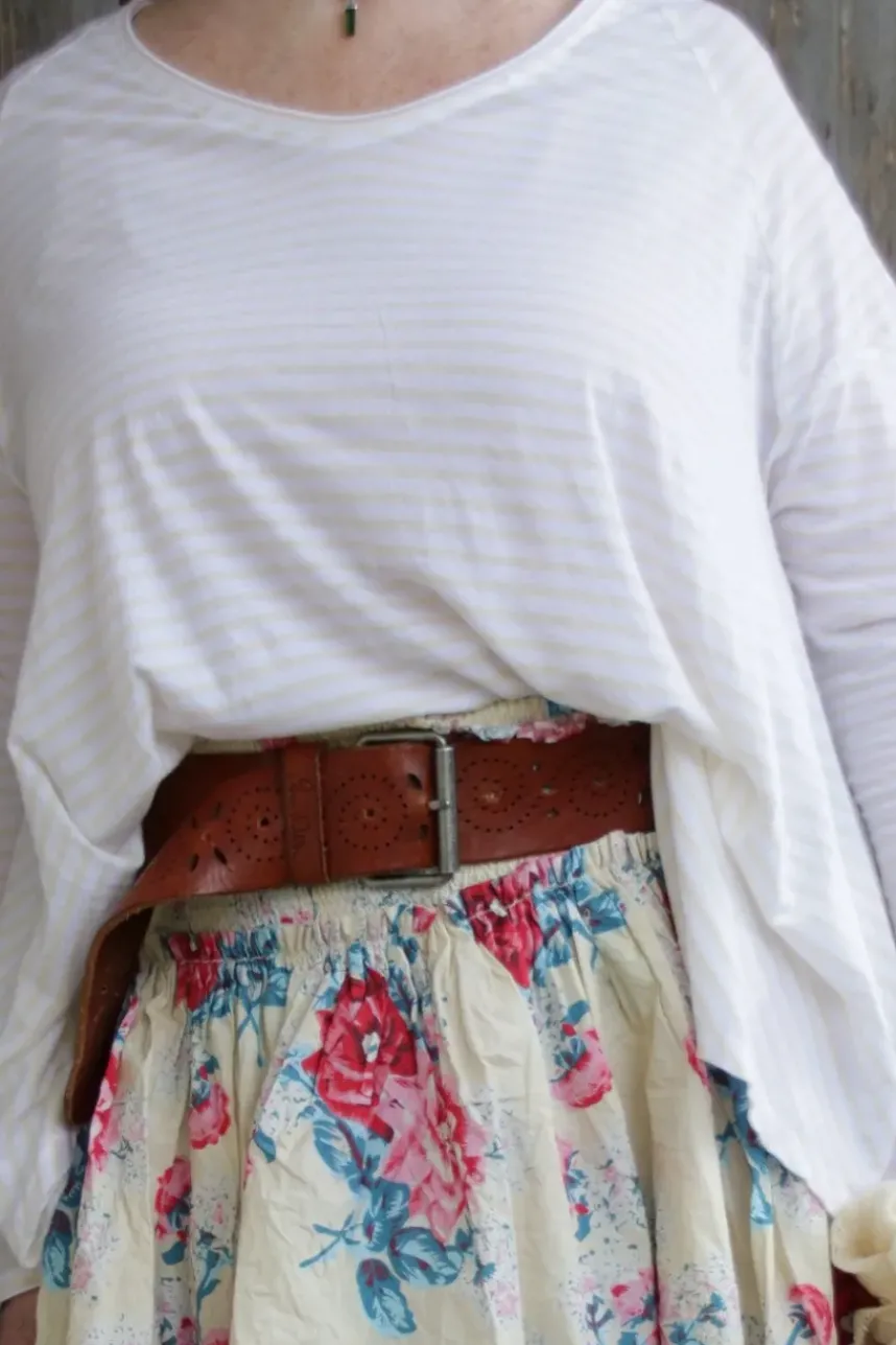 Ewa i Walla Shirt 44975 ELSA in creme mit Ringel in pastellgelb (vanilla striped jersey) - softer Jersey