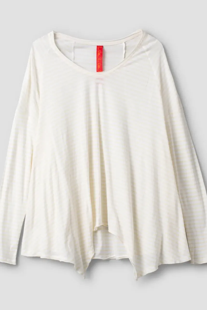 Ewa i Walla Shirt 44975 ELSA in creme mit Ringel in pastellgelb (vanilla striped jersey) - softer Jersey
