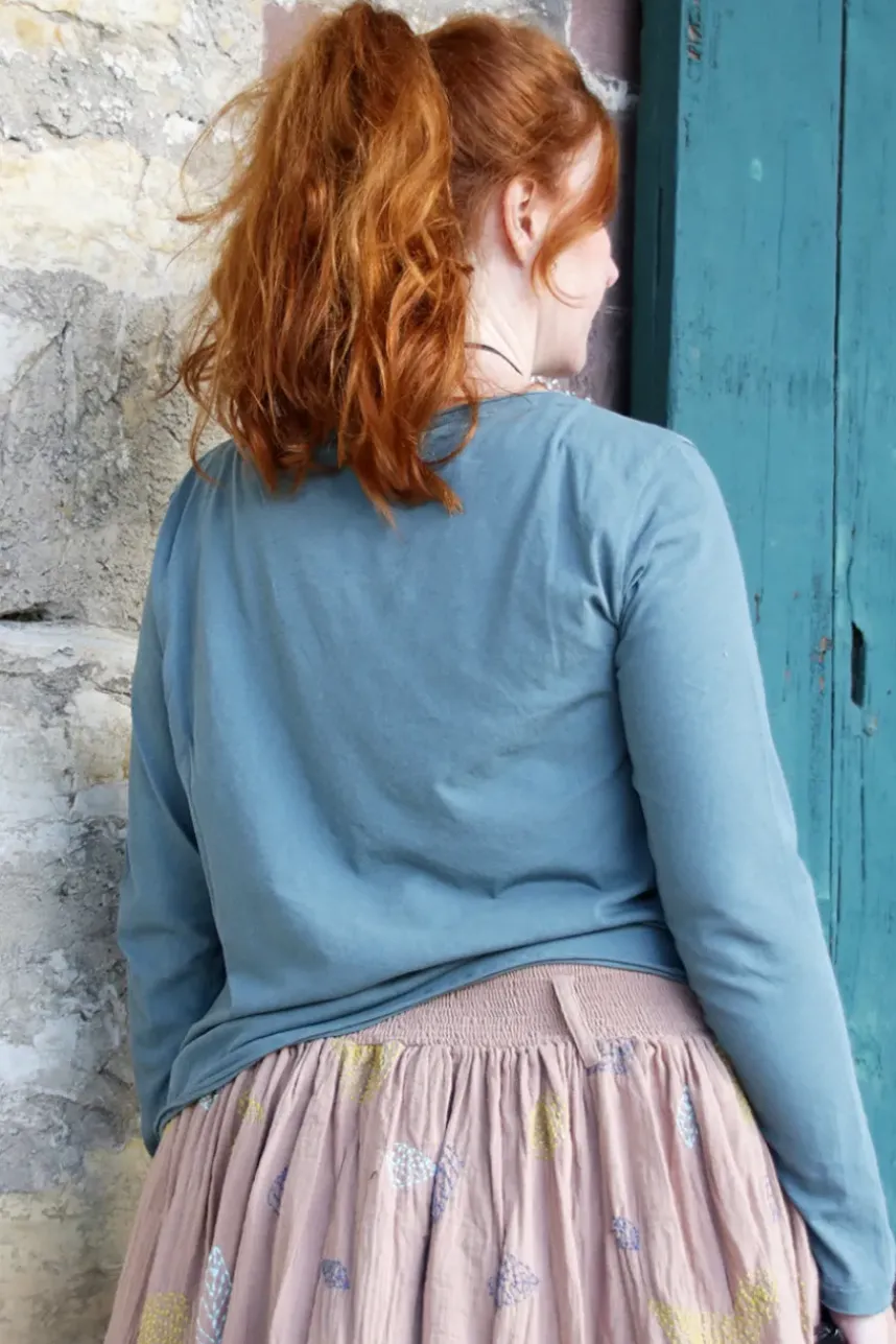 *Ewa i Walla Shirt 44987 GISELA in blau grau (storm blue) - softer Jersey aus reiner Baumwolle