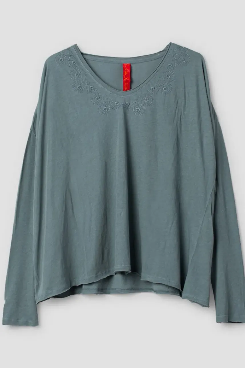 *Ewa i Walla Shirt 44985 GYRID in blaugrau (storm blue) - Jersey aus reiner Baumwolle