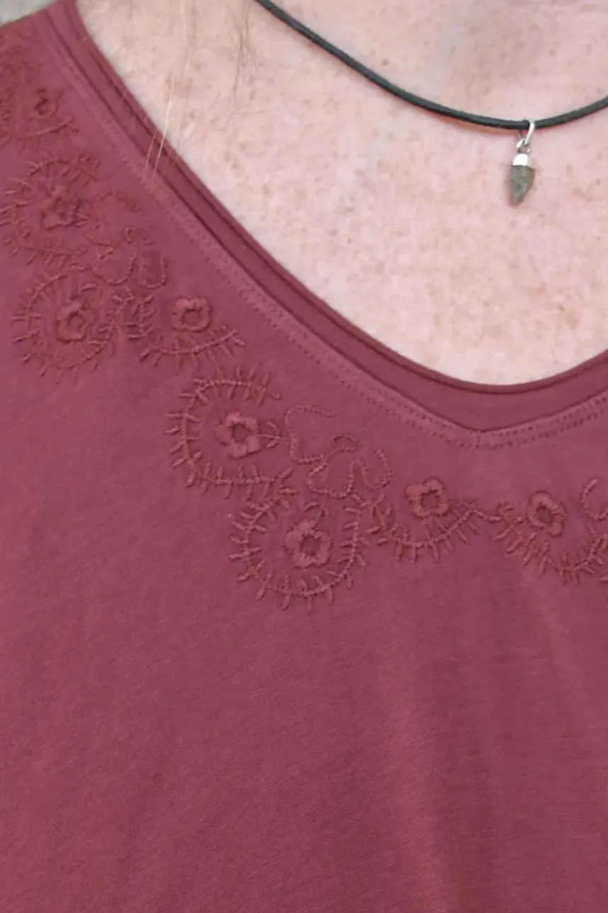 *Ewa i Walla Shirt 44985 GYRID in burgunder rot (burgundy) - Jersey aus reiner Baumwolle