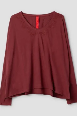 *Ewa i Walla Shirt 44985 GYRID in burgunder rot (burgundy) - Jersey aus reiner Baumwolle