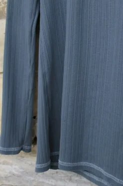 Ewa i Walla Shirt 44640 in taubenblau mit zarten Muster - reine Baumwolle