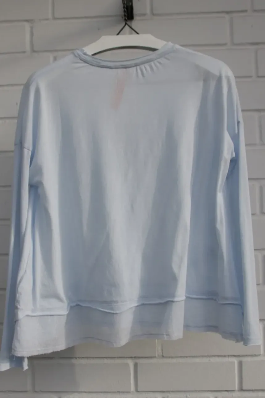 Ewa i Walla Shirt 44977 LYDIA in pastellblau (ice blue) - softer Jersey aus reiner Baumwolle
