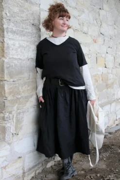 Ewa i Walla Shirt GENNA 44942 in vintage schwarz - softer Jersey aus reiner Baumwolle