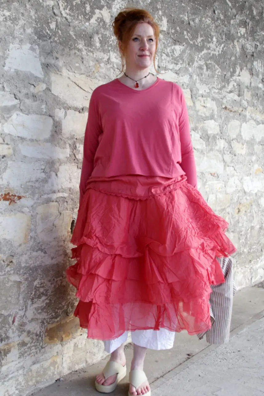 Ewa i Walla Shirt ZITA 44146 in korallenrot (cerise) - softes Jersey aus reiner Baumwolle