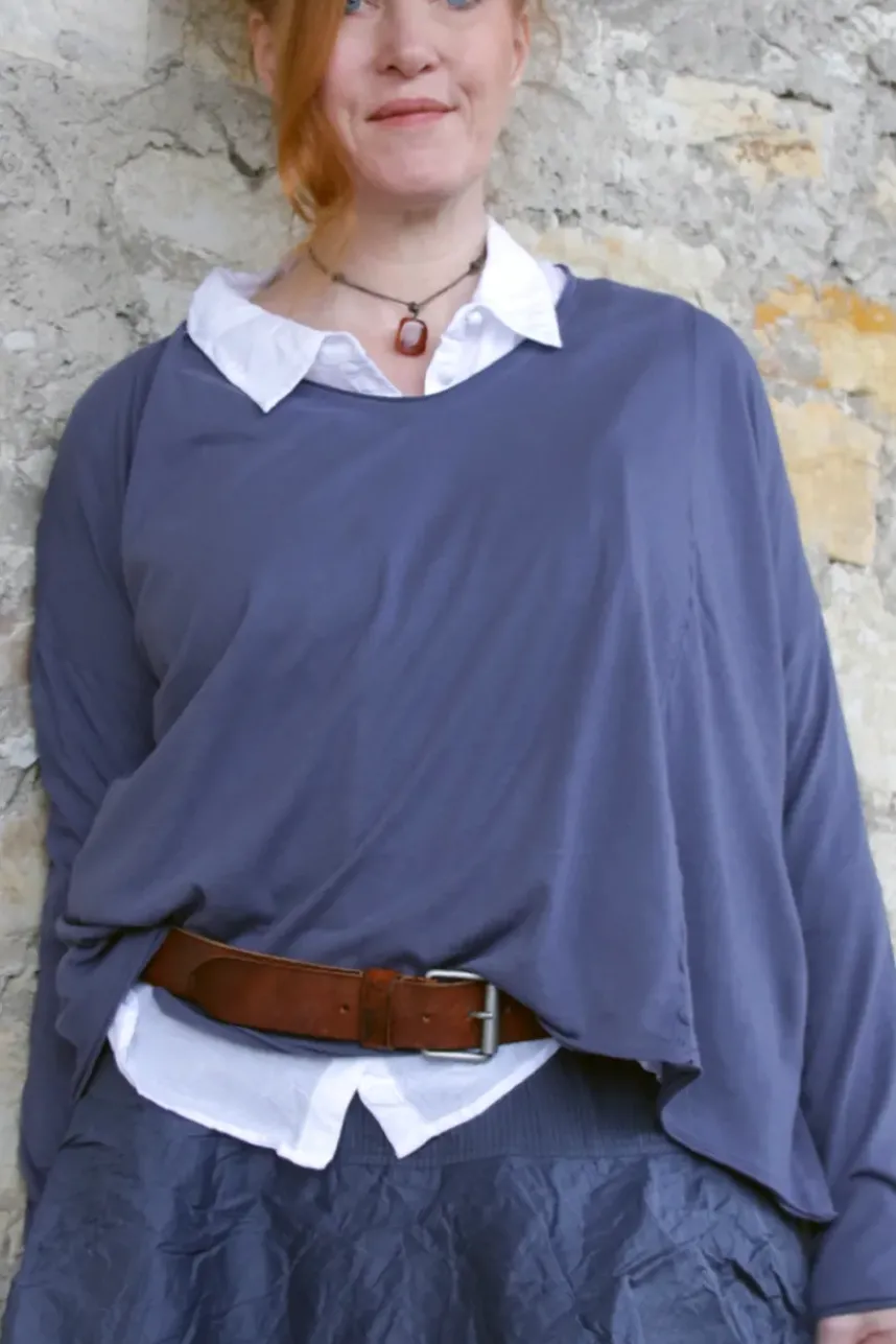 Ewa i Walla Shirt ZITA 44146 in blau (blue) - softes Jersey aus reiner Baumwolle