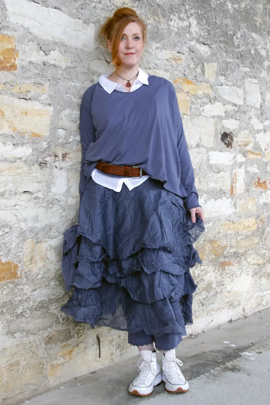 Ewa i Walla Shirt ZITA 44146 in blau (blue) - softes Jersey aus reiner Baumwolle