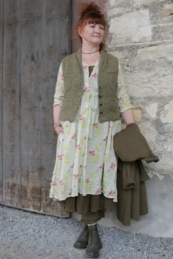 Ewa i Walla SUMMER SPECIALS Kleid 55910 MANJA in creme mit Flowerprint - luftiger Voile