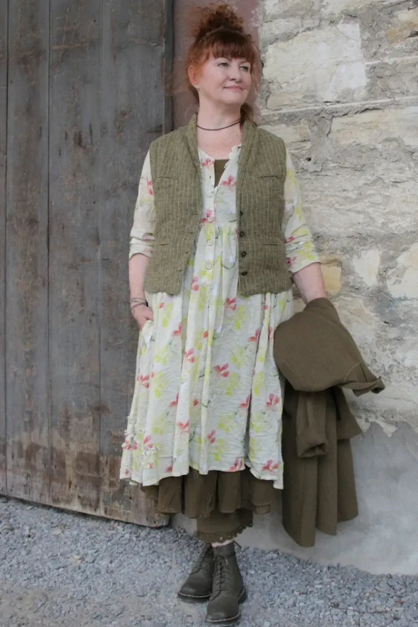 Ewa i Walla SUMMER SPECIALS Kleid 55910 MANJA in creme mit Flowerprint - luftiger Voile
