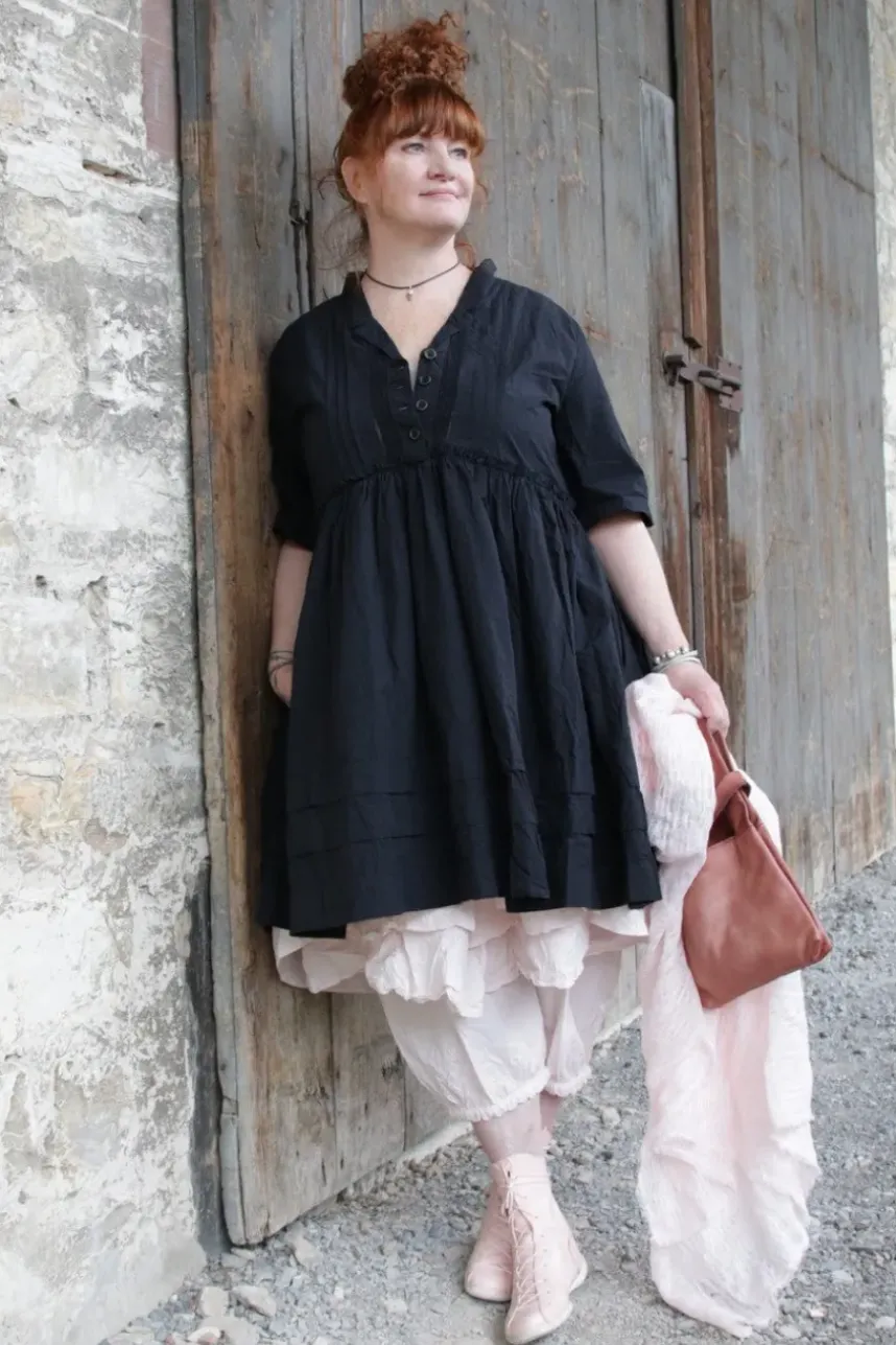 Ewa i Walla Tunika 44953 AGDA in schwarz (black) - reine Knitterbaumwolle