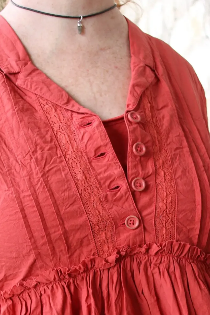 Ewa i Walla Tunika 44953 AGDA in rosenrot (rose) - reine Knitterbaumwolle
