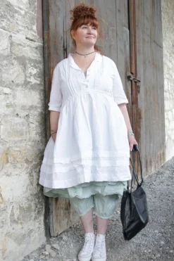 Ewa i Walla Tunika 44953 AGDA in reinweiss (white) - reine Knitterbaumwolle