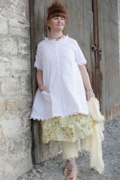Ewa i Walla Tunika 44952 AUGUSTA in weiss (white) - reine Knitterbaumwolle
