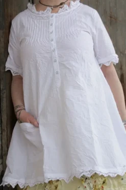 Ewa i Walla Tunika 44952 AUGUSTA in weiss (white) - reine Knitterbaumwolle