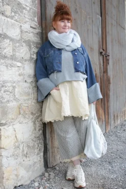 Ewa i Walla Tunika 44952 AUGUSTA in pastellgelb (vanilla) - reine Knitterbaumwolle