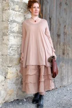 *Ewa i Walla Tunika 44986 DANIA in altrosa (taupe) - softer Jersey aus reiner Baumwolle