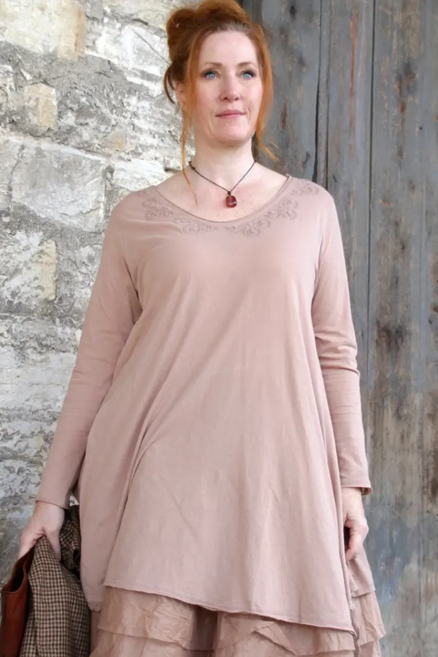 *Ewa i Walla Tunika 44986 DANIA in altrosa (taupe) - softer Jersey aus reiner Baumwolle