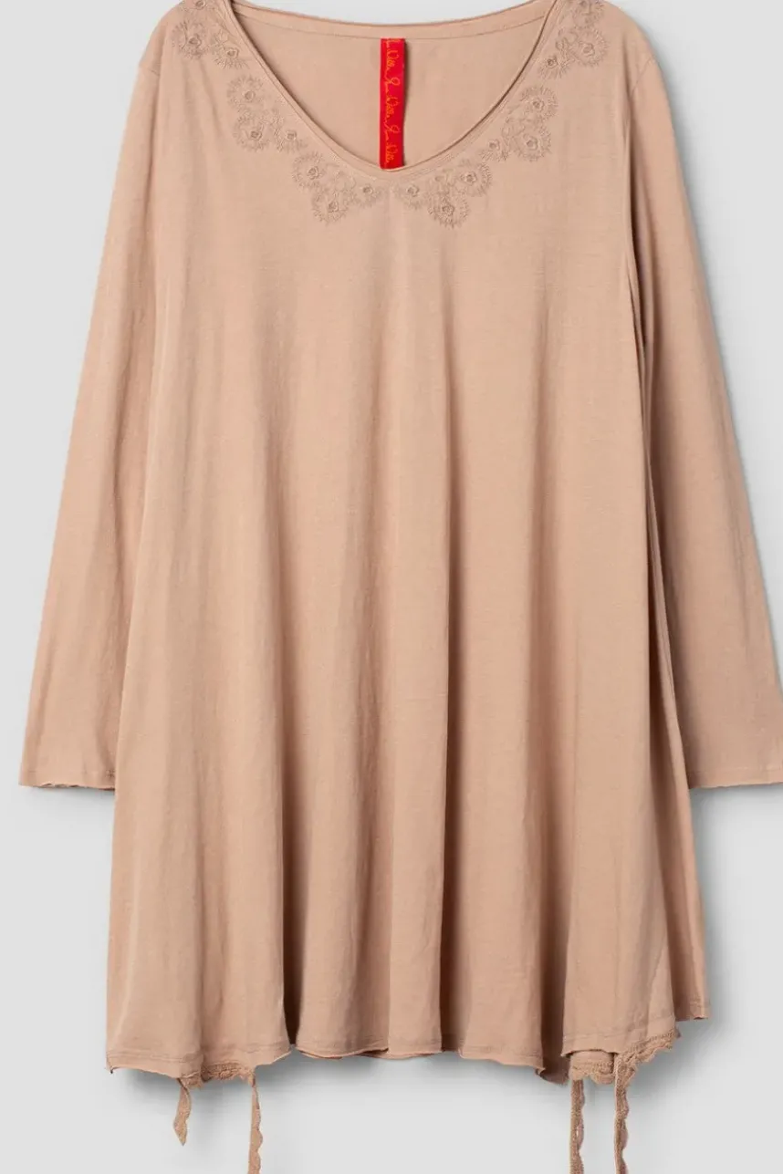 *Ewa i Walla Tunika 44986 DANIA in altrosa (taupe) - softer Jersey aus reiner Baumwolle