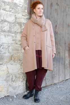 *Ewa i Walla Tunika 44114 MADDE in burgunder rot mit Streifen (burgundy) - softes Leinen