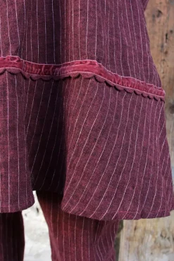 *Ewa i Walla Tunika 44114 MADDE in burgunder rot mit Streifen (burgundy) - softes Leinen