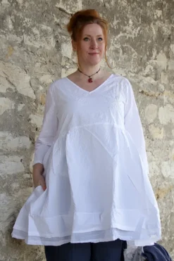 Ewa i Walla Tunika MADICKEN 44129 in weiß (white) - reine Kitterbaumwolle