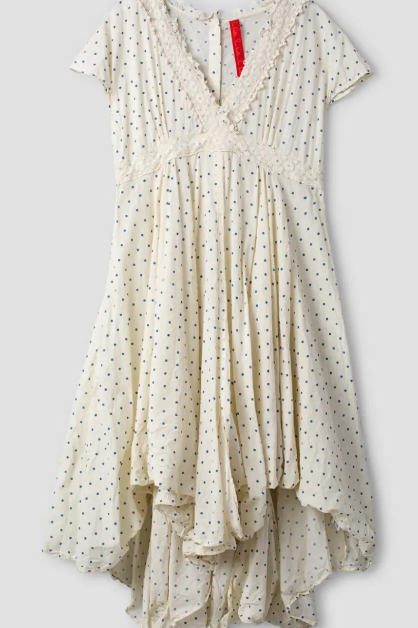 Ewa i Walla Tunika/Kleid 44964 STELLA in creme mit blauen Dots (blue dot voile) - softer Voile