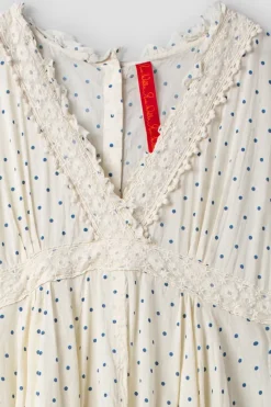 Ewa i Walla Tunika/Kleid 44964 STELLA in creme mit blauen Dots (blue dot voile) - softer Voile