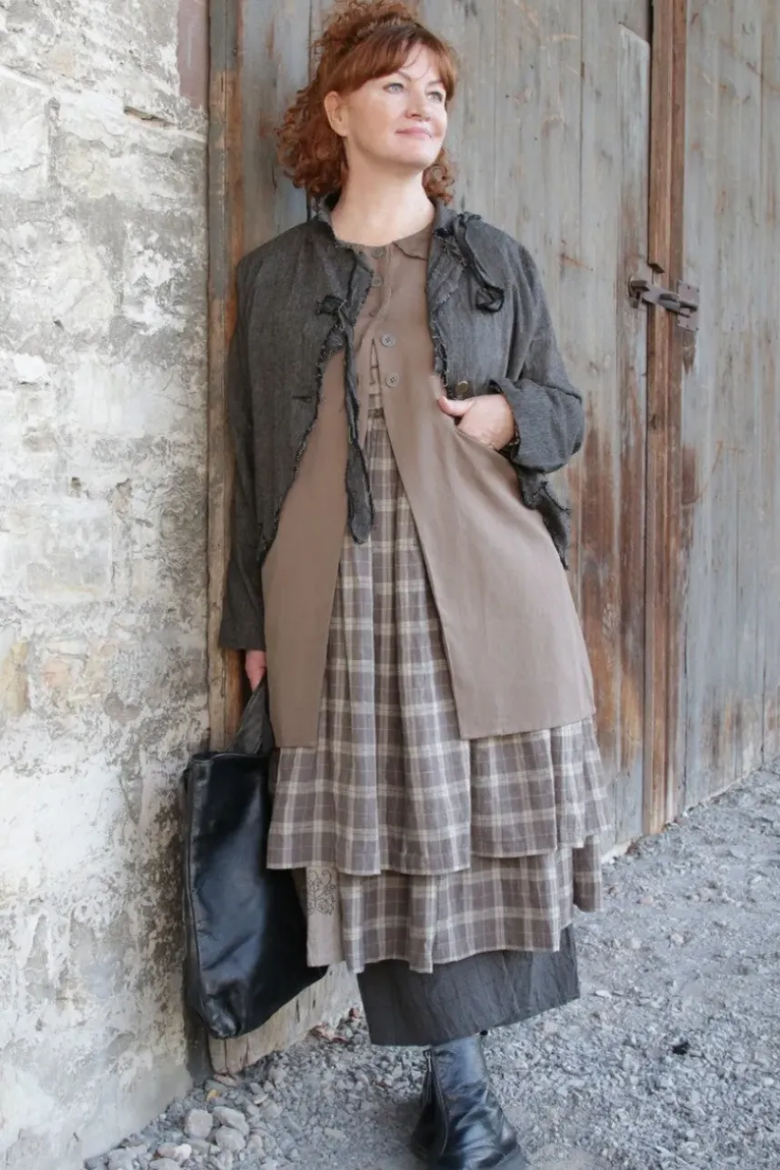 Ewa i Walla Weste 33358 ANISA in nussbraun (walnut) - kuscheliger Twill