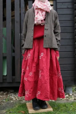 Ewa i Walla WINTER SPECIAL EDITION Kleid JASMIN 55938 in rot (red) - reine Knitterbaumwolle