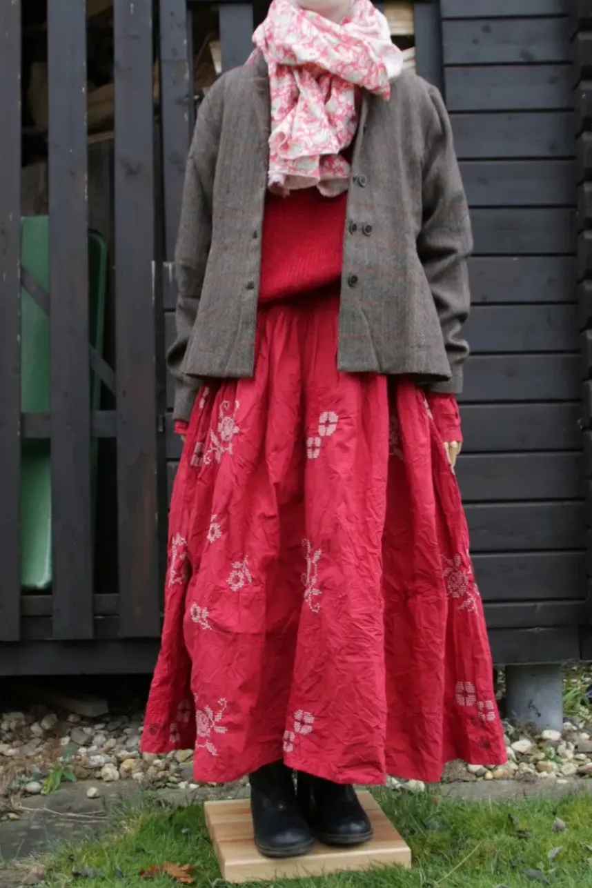 Ewa i Walla WINTER SPECIAL EDITION Kleid JASMIN 55938 in rot (red) - reine Knitterbaumwolle