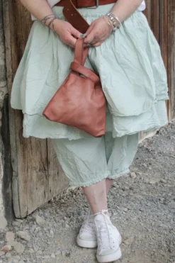 FRA.SA Minibag RIO im dunklen Lachston & dezenten Vintagelook - butterweiches, recyceltes Leder