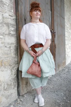 FRA.SA Minibag RIO im dunklen Lachston & dezenten Vintagelook - butterweiches, recyceltes Leder