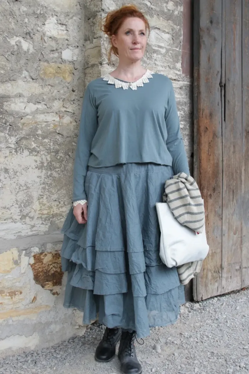 Fra.Sa Mini-Shopper NINA in vintage weiss/grau (ice) - supersoftes, recyceltes Leder