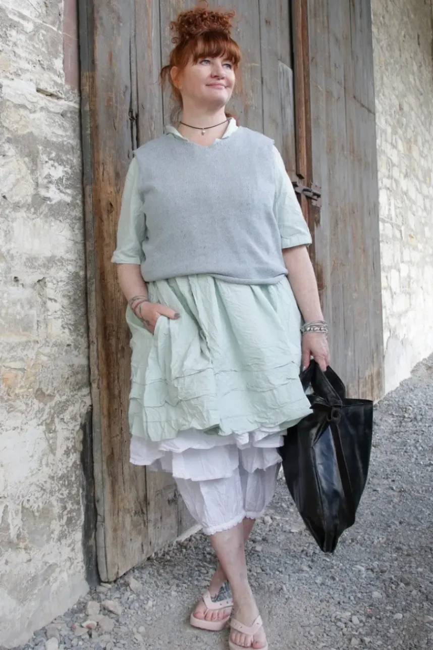 Fra.Sa Shopper SACK mit Schulterriemen in vintage black (charcoal) - supersoftes, recyceltes Leder