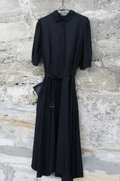 hannes roether Maxi-Kleid 210840 KONFEKT in schwarz - Cupro & Baumwolle