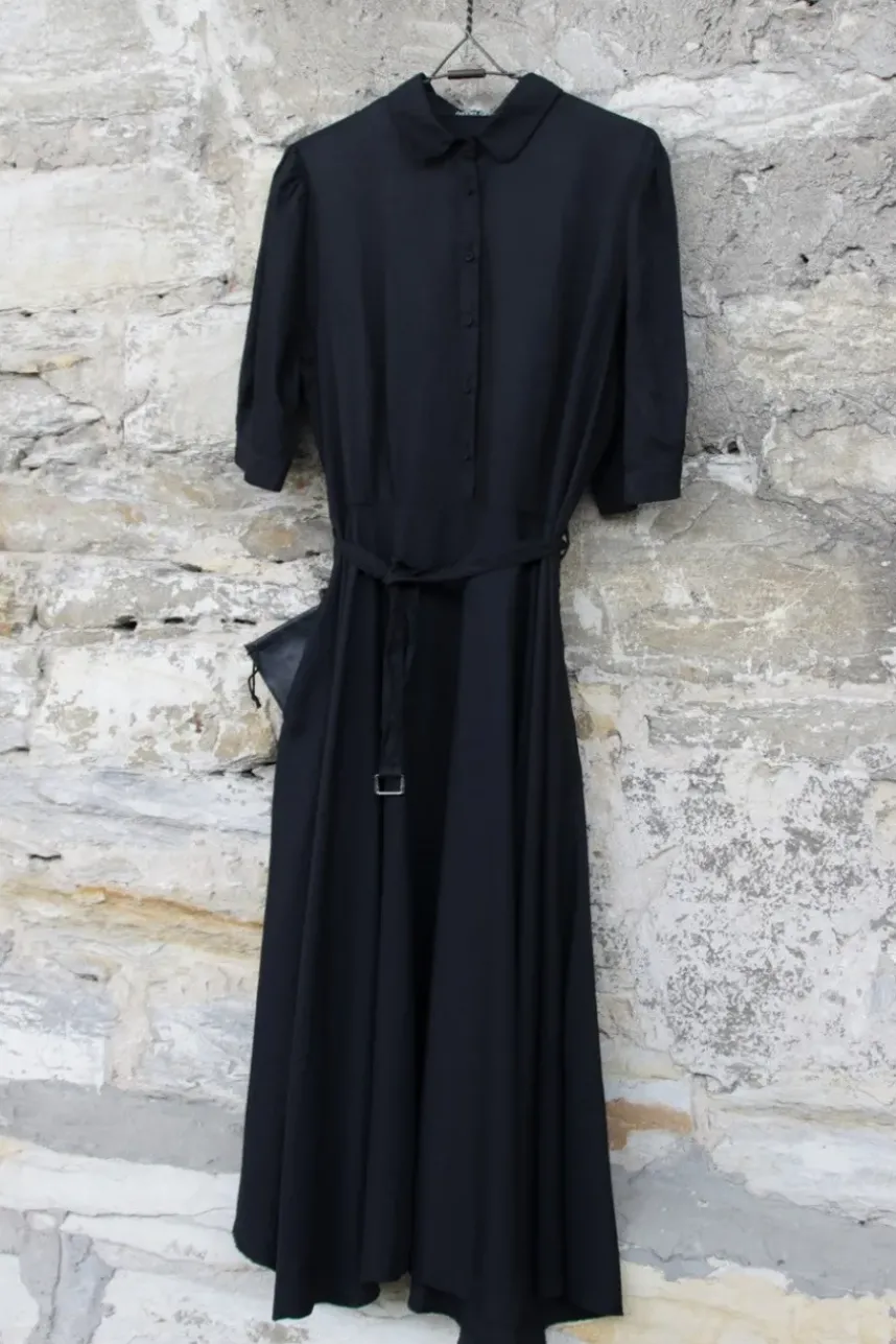 hannes roether Maxi-Kleid 210840 KONFEKT in schwarz - Cupro & Baumwolle