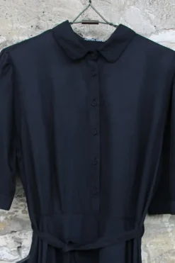 hannes roether Maxi-Kleid 210840 KONFEKT in schwarz - Cupro & Baumwolle