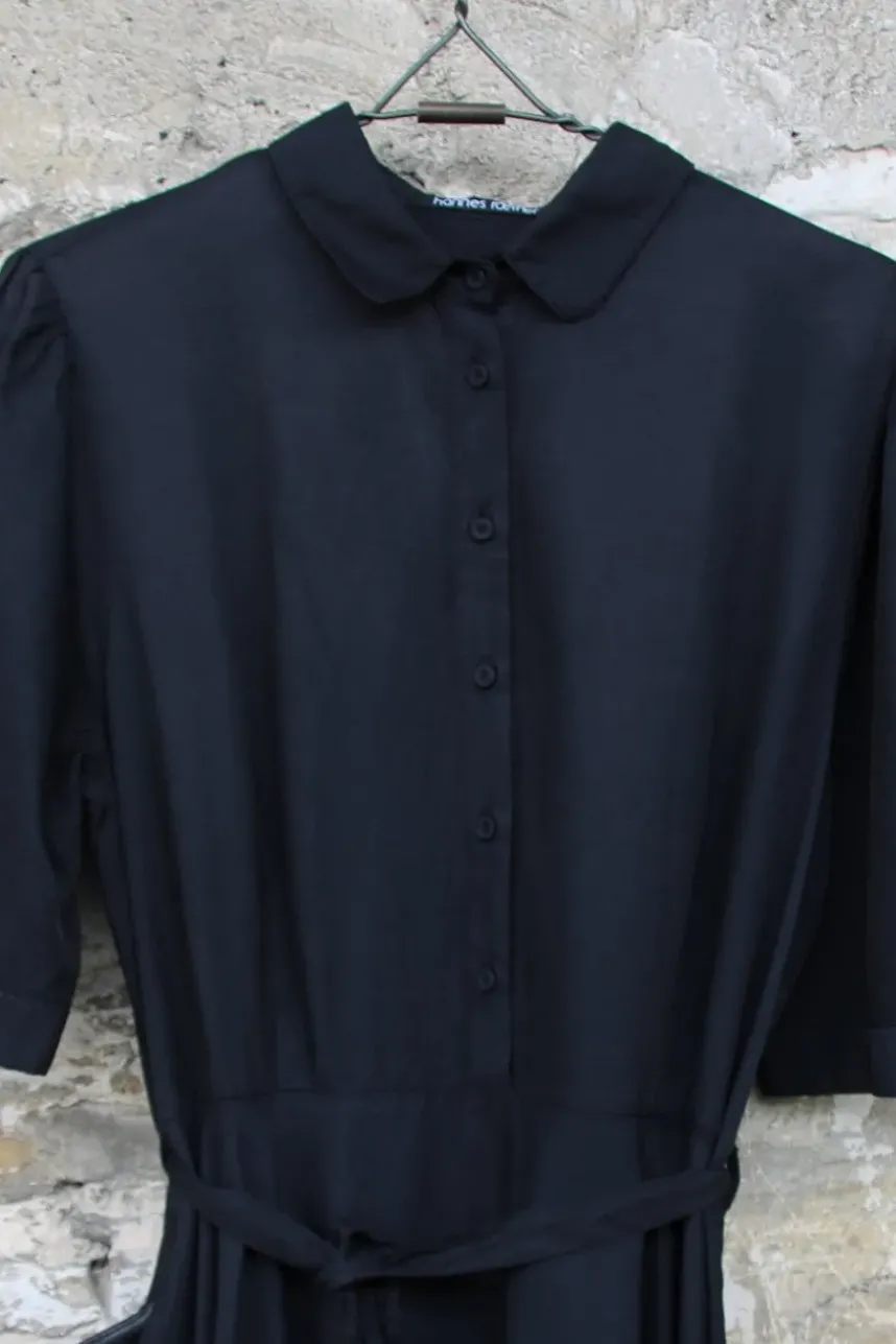 hannes roether Maxi-Kleid 210840 KONFEKT in schwarz - Cupro & Baumwolle
