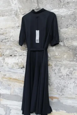 hannes roether Maxi-Kleid 210840 KONFEKT in schwarz - Cupro & Baumwolle