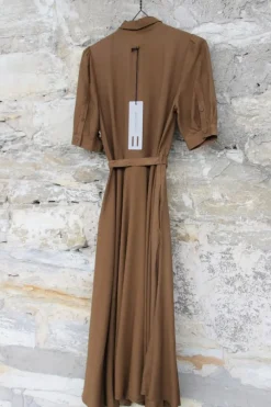 hannes roether Maxi-Kleid 210840 KONFEKT in camel - Cupro & Baumwolle